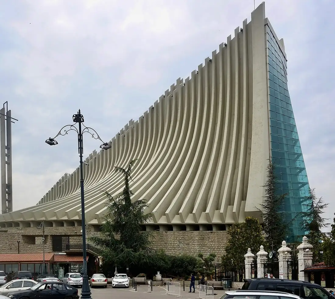 The modern basilica of Our Lady of Lebanon at Harissa, seen from the forecourt